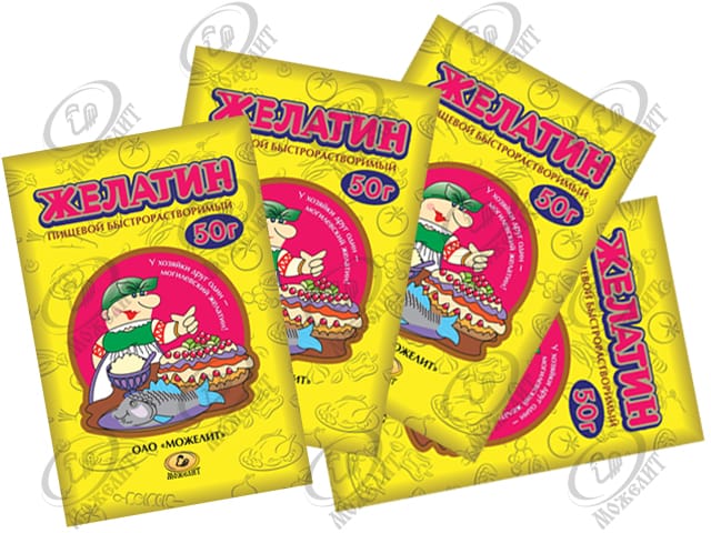 Желатин пищевой фасованный по 50 грамм