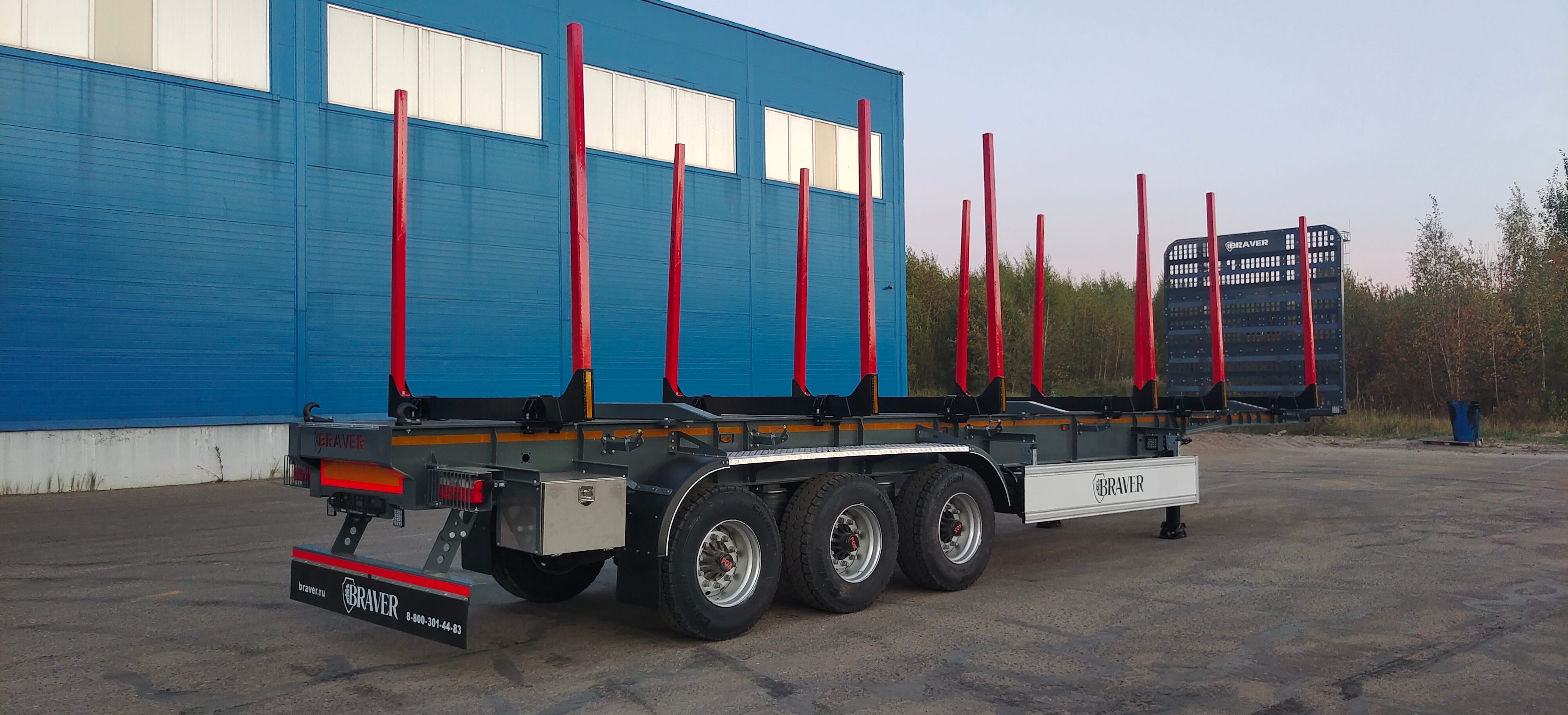 Полуприцеп-сортиментовоз BRAVER на коробах модели BC-330B — фото 6