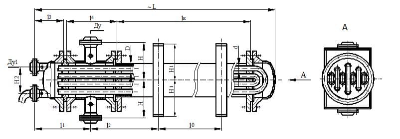 Кожухотрубный теплоообменник ТТМ5 57/108-1,6/1,6