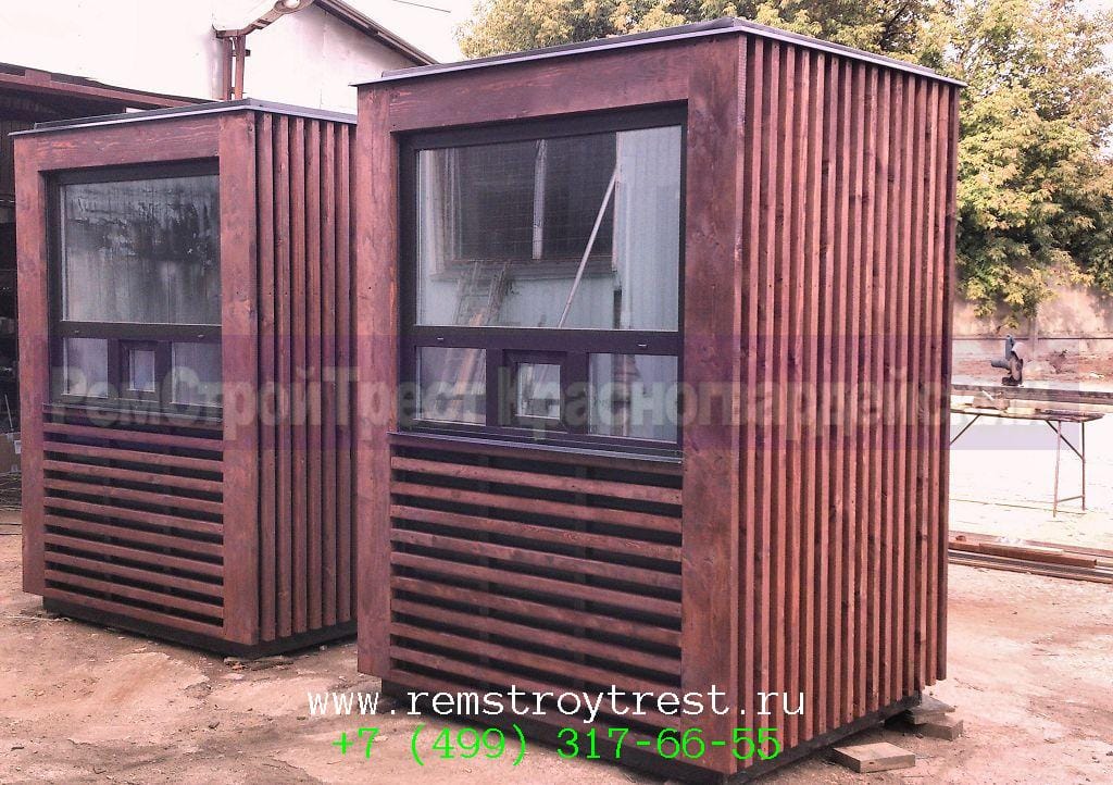 Постовая будка 1,6х1,6м, бруски лиственницы стиль эко — фото 3