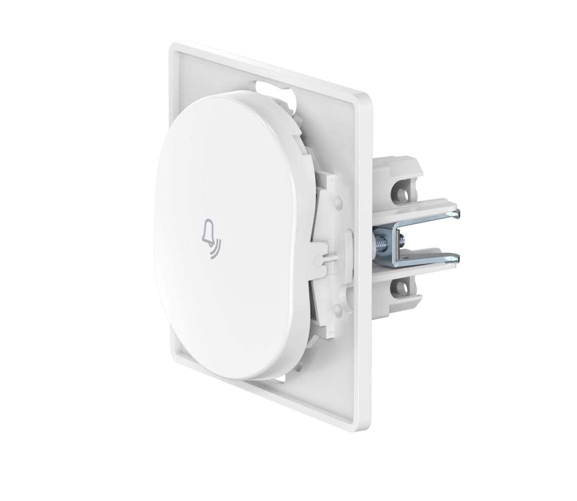 Выключатель скрытой установки CADUCEUS ALING EON, кнопочный, с символом "Звонок", 10А, 250В~, механизм