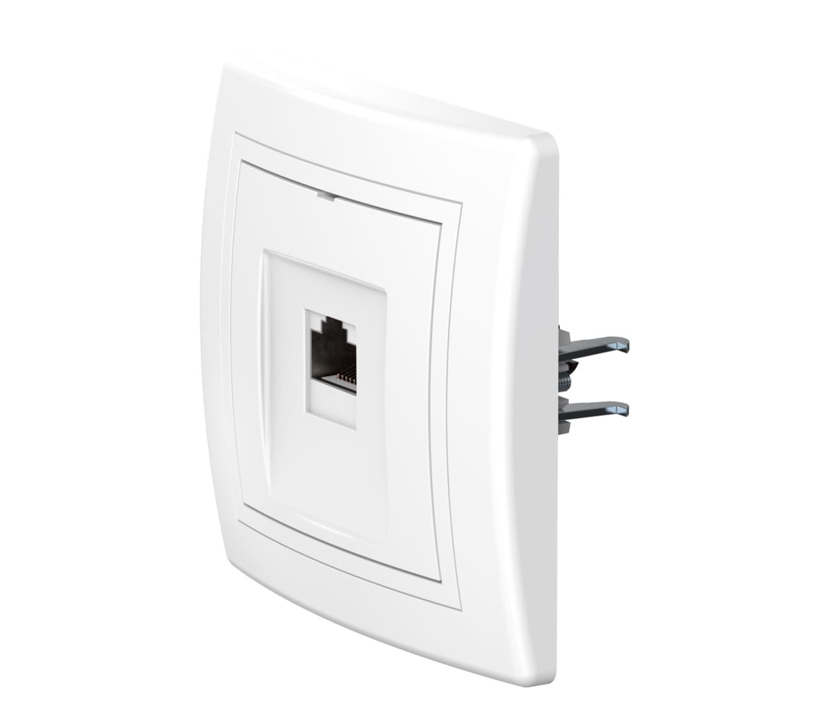 Розетка скрытой установки CADUCEUS ALING PRESTIGE компьютерная с модулем Keystone RJ45 8P8C cat.6, FTP