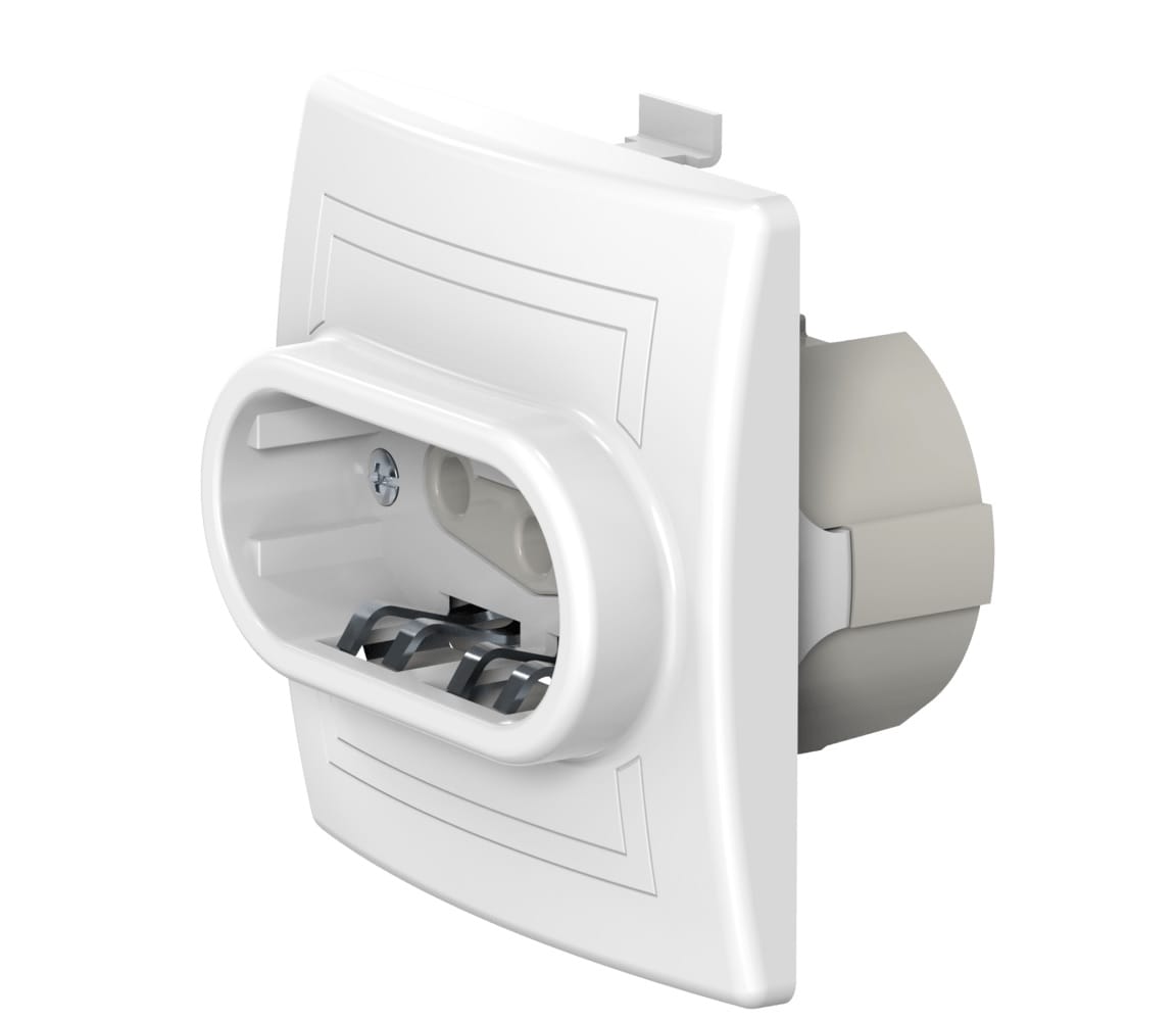 Розетка скрытой установки CADUCEUS ALING PRESTIGE, трёхполюсная, с керамическим основанием, 16А, 440В~