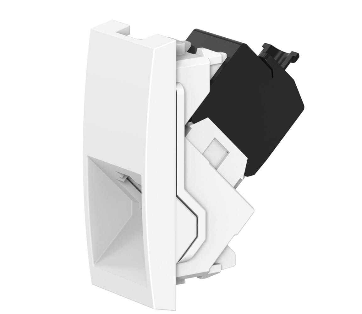 Механизм встраиваемой модульной компьютерной розетки CADUCEUS ALING MODE с модулем Keystone RJ45 8P8C cat.5e, UTP