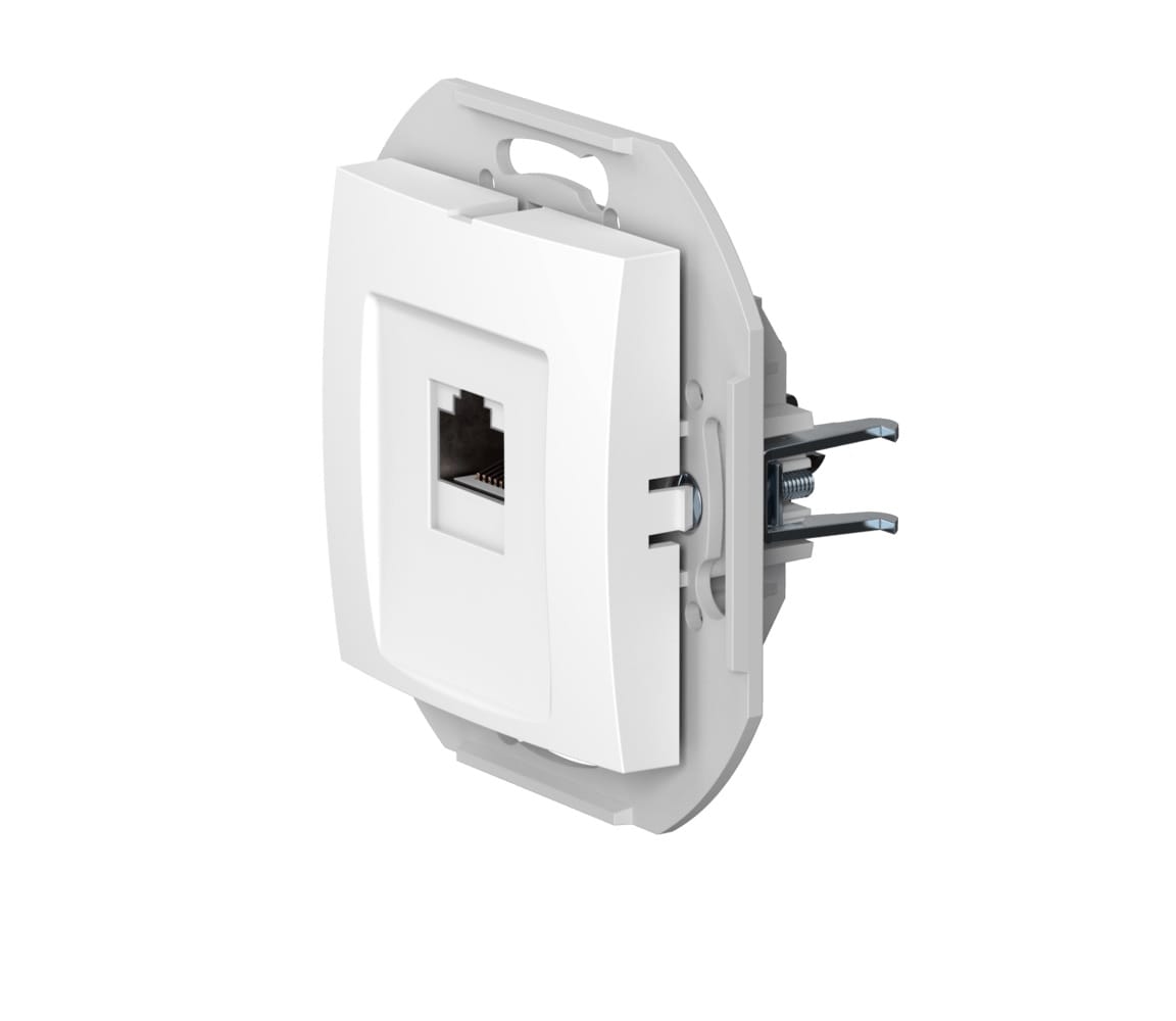 Розетка скрытой установки CADUCEUS ALING PRESTIGE компьютерная с модулем Keystone RJ45 8P8C, cat.6, FTP, механизм