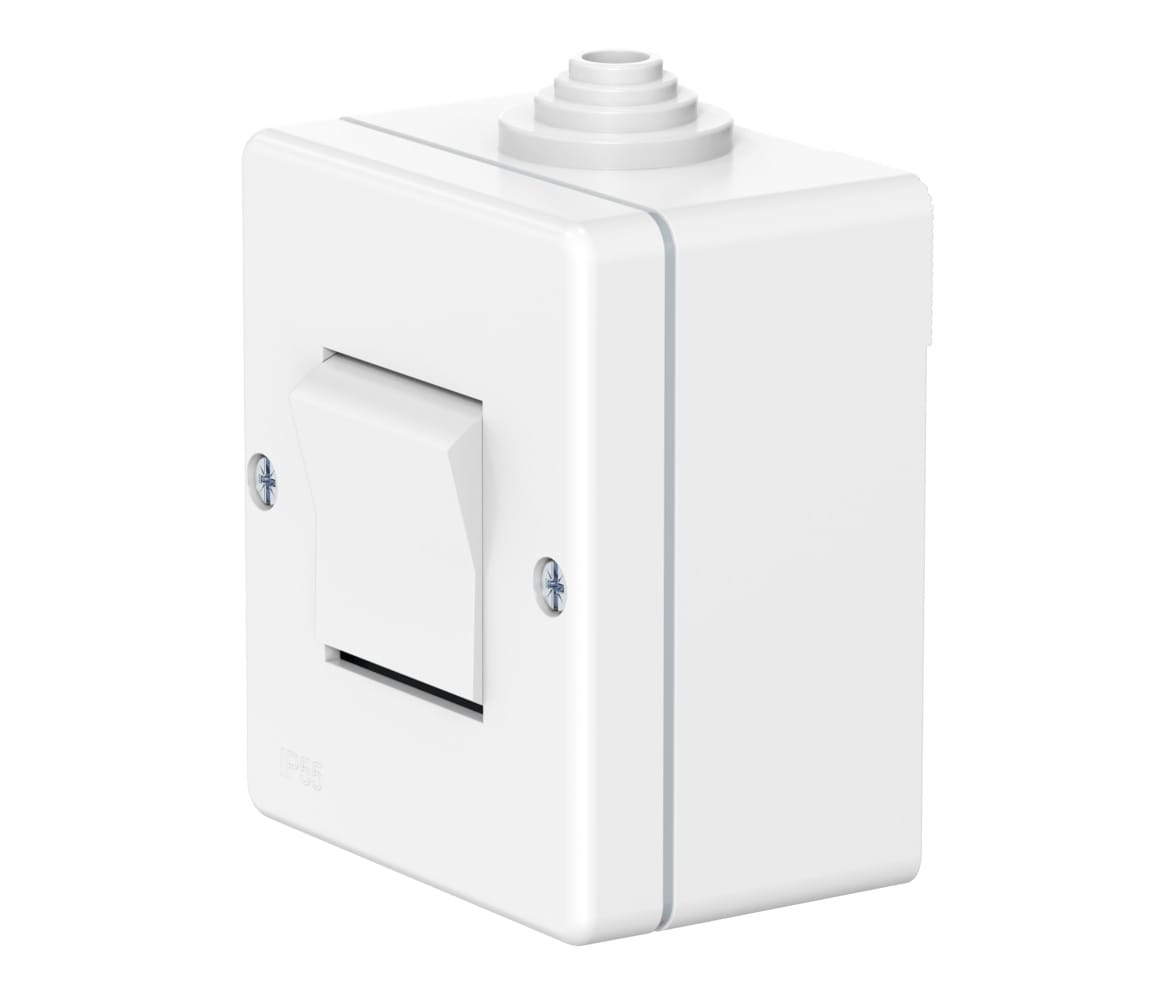 Выключатель одноклавишный CADUCEUS ALING OG, проходной, для открытой проводки, 10А, 250В~