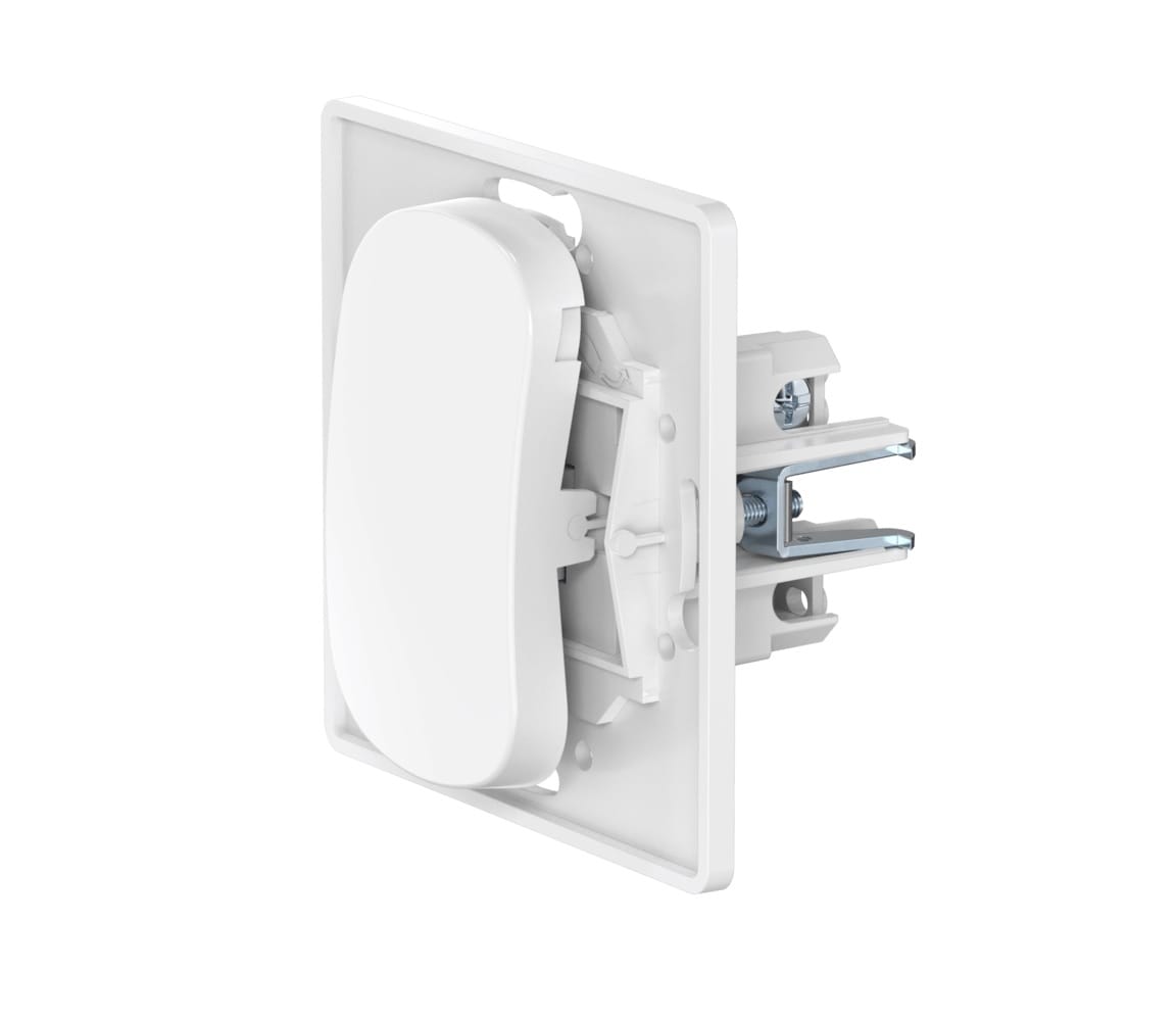 Выключатель встраиваемый двухполюсный одноклавишный CADUCEUS ALING EON с узкой клавишей, 10АХ, 250В~, механизм