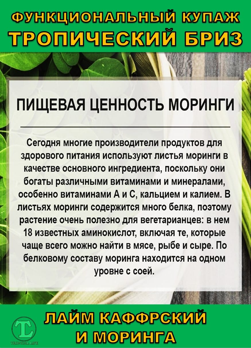 Функциональный купаж Тропический Бриз. Моринга и Каффрский лайм — фото 3