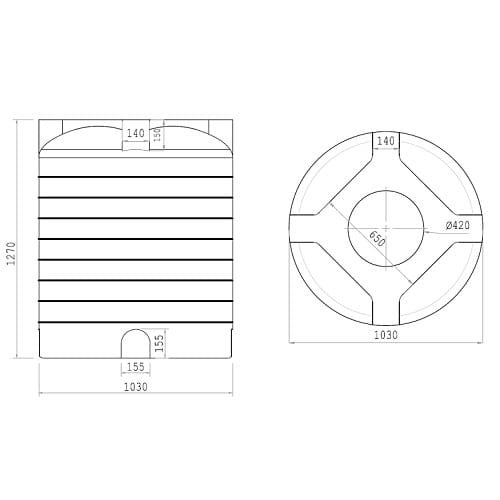 Пластиковый бак 1 м. куб.. — фото 8