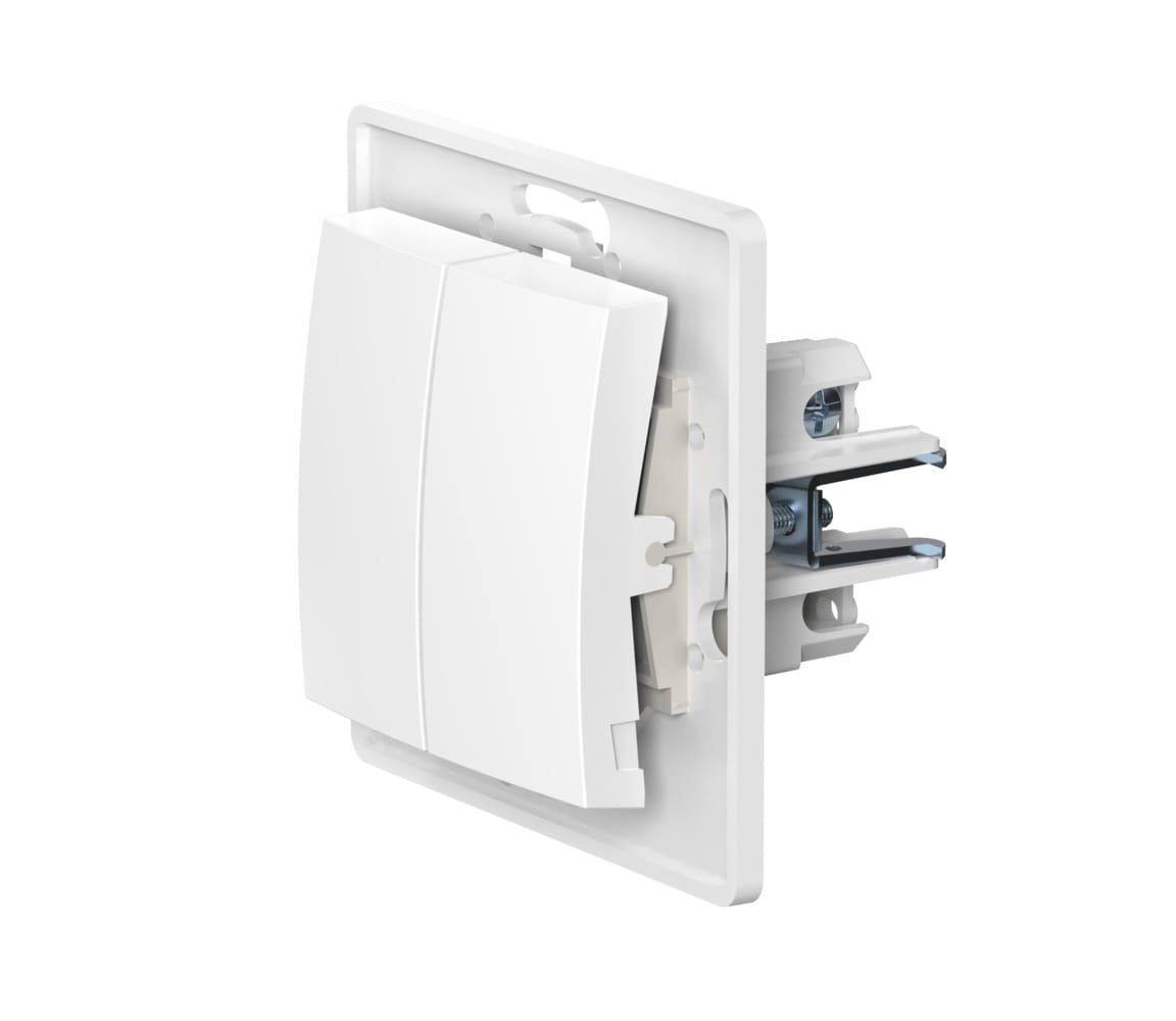 Выключатель скрытой установки CADUCEUS ALING PRESTIGE двухклавишный, 10АХ, 250В~, механизм