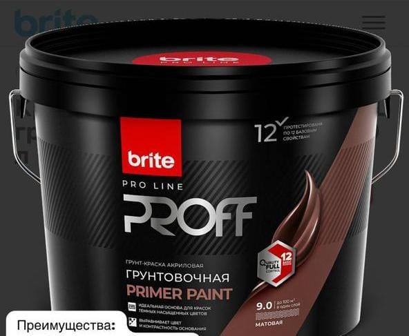 Краска BRITE PROFESSIONAL грунтовочная белая