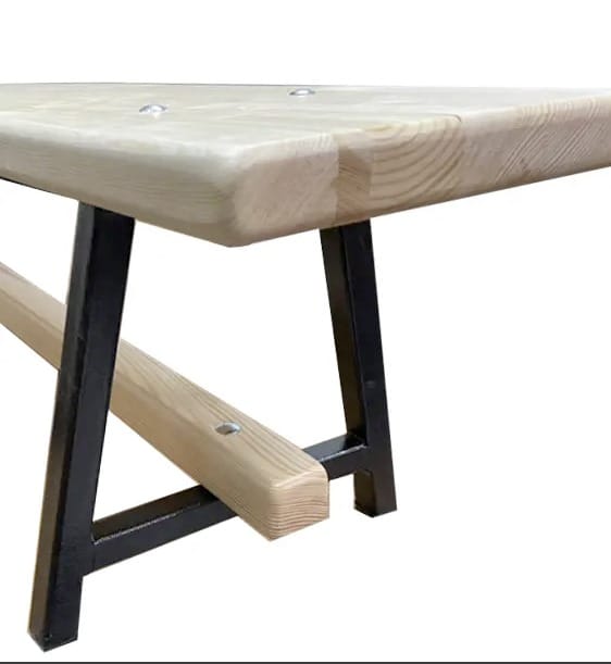 Скамья гимнастическая деревянная на металлических ножках, длина 2,5 м -2 м (2-3 ножки) — фото 3