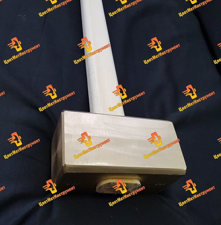 Кувалда латунная 3, 5 кг (3500гр)  с деревянной ручкой — фото 2