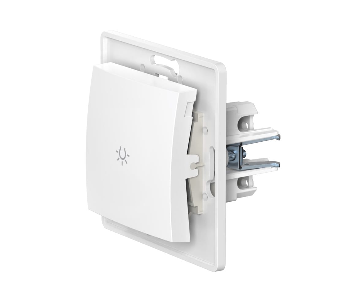 Выключатель скрытой установки CADUCEUS ALING PRESTIGE кнопочный, с символом "Свет", 10АХ, 250В~, механизм