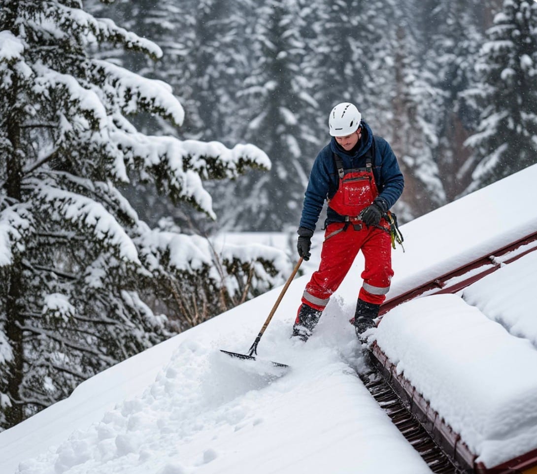 Чистка снега с крыш