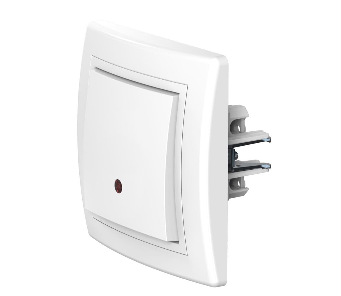 Выключатель скрытой установки CADUCEUS ALING PRESTIGE одноклавишный, проходной, с индикацией, 10АХ, 250В~