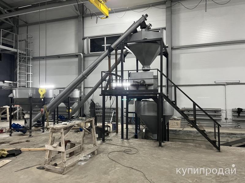 Мини завод для производства штукатурки, шпатлевки, пескобетона и других сухих строительных смесей.