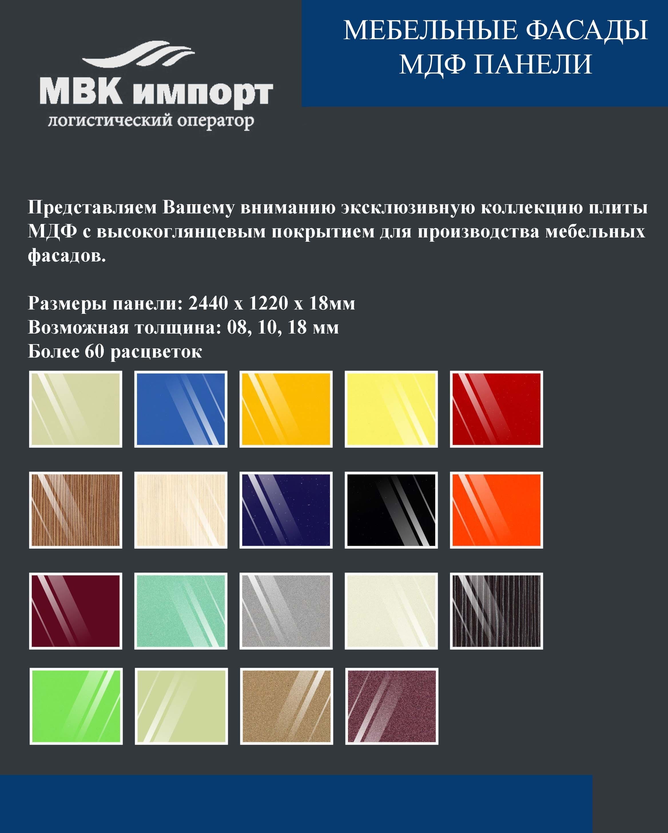 Плиты МДФ с покрытием UV, пэт, матовое. Оптом из Китая