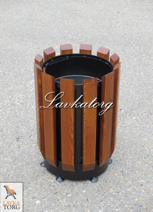 Урны уличные для мусора металл и лиственница УМл-2