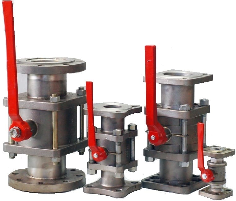 Краны шаровые фланцевые полнопроходные из нержавеющей стали.