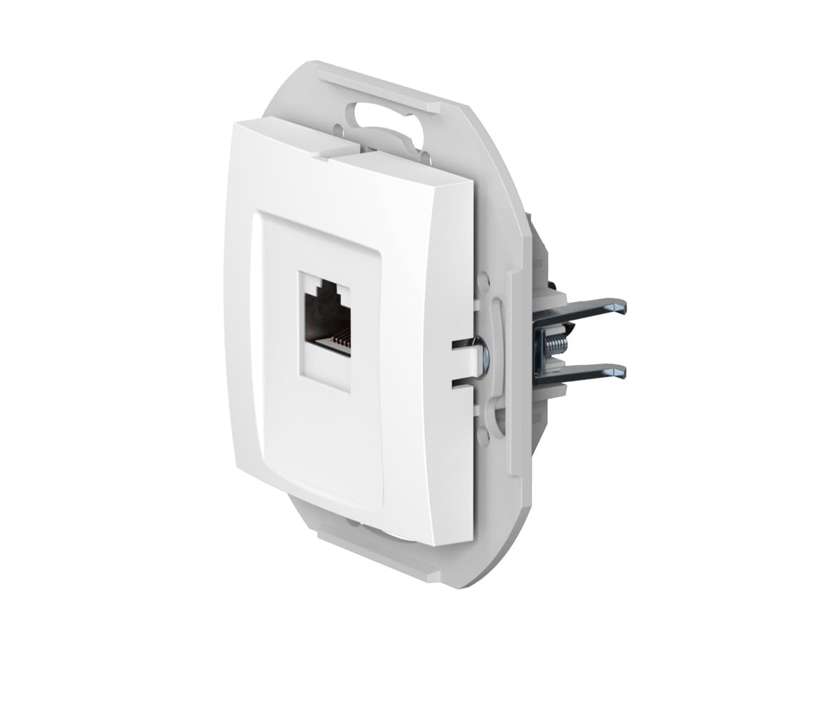 Розетка скрытой установки CADUCEUS ALING PRESTIGE компьютерная с модулем Keystone RJ45 8P8C, cat.6, UTP, механизм