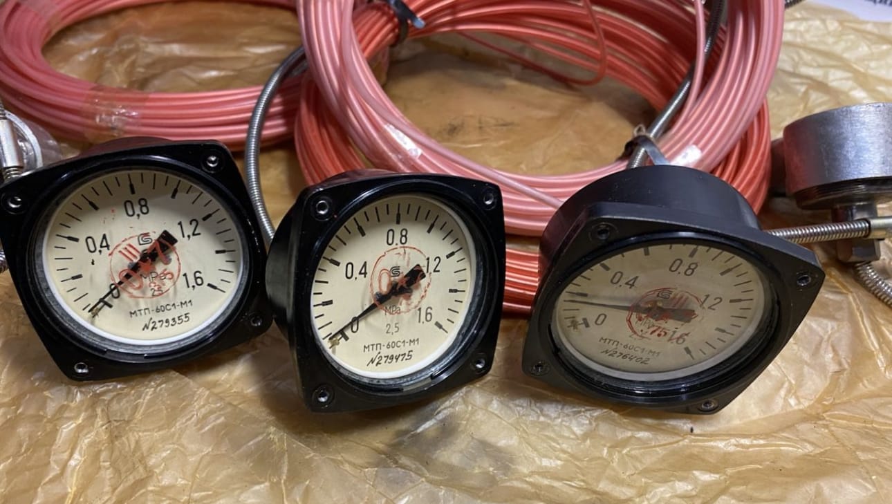 Термометр ТКП-60/3М2 манометрический (длина капилляра 6м) Манометр дистанционный МТП-60С1-М1 (длина капилляра 6м)