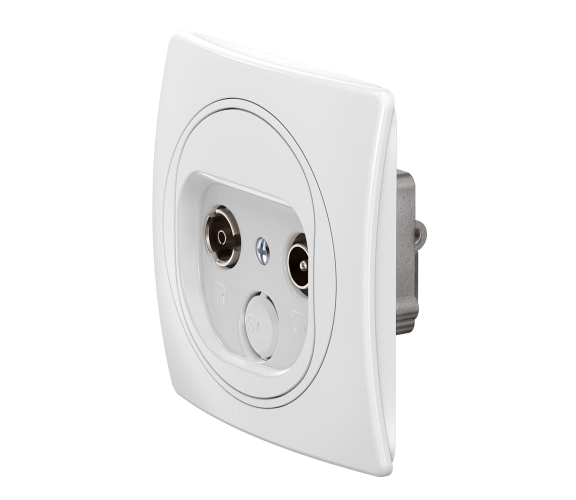 Встраиваемая проходная антенная розетка TV/FM CADUCEUS ALING EON