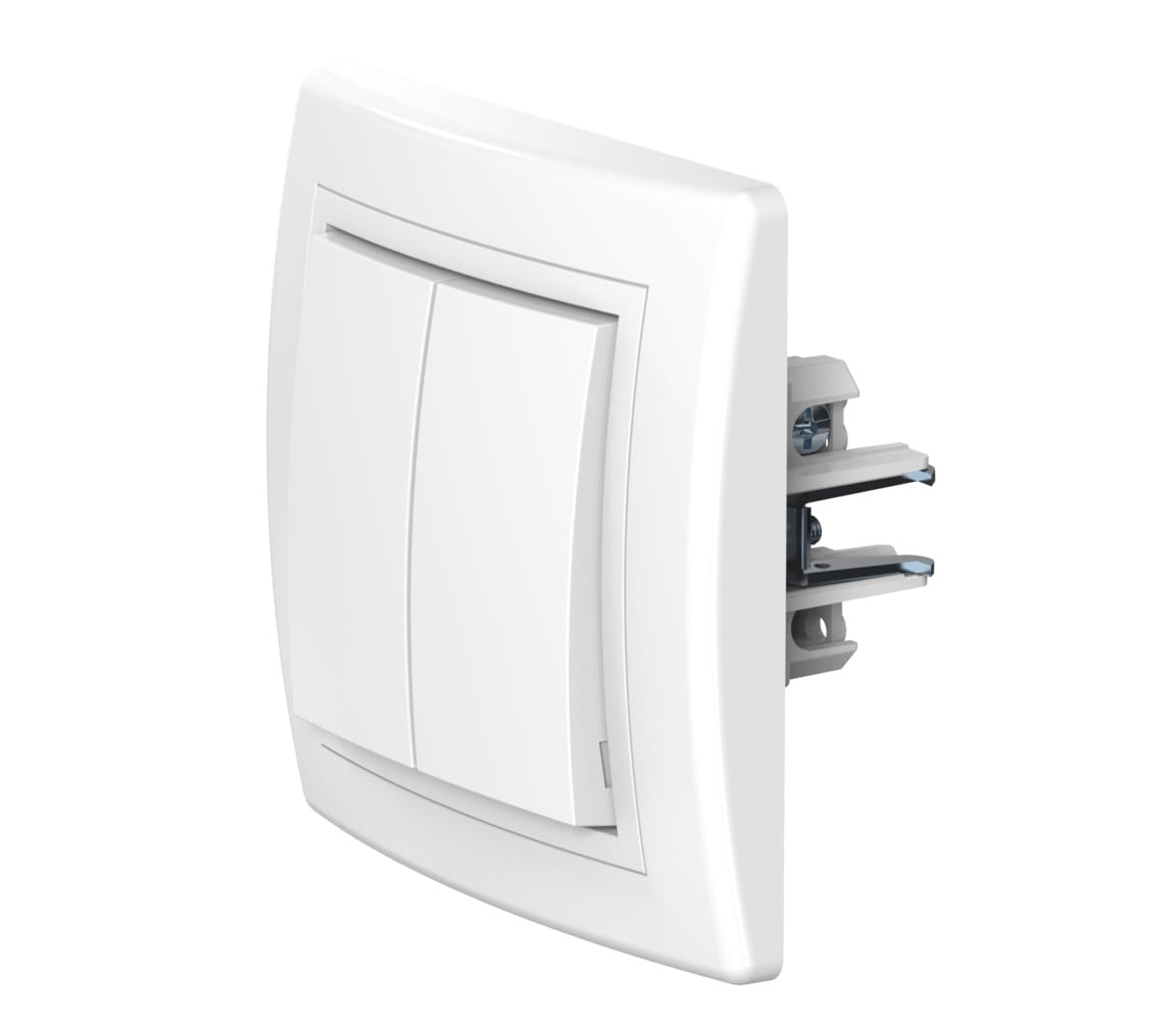 Выключатель скрытой установки CADUCEUS ALING PRESTIGE двухклавишный, 10АХ, 250В~