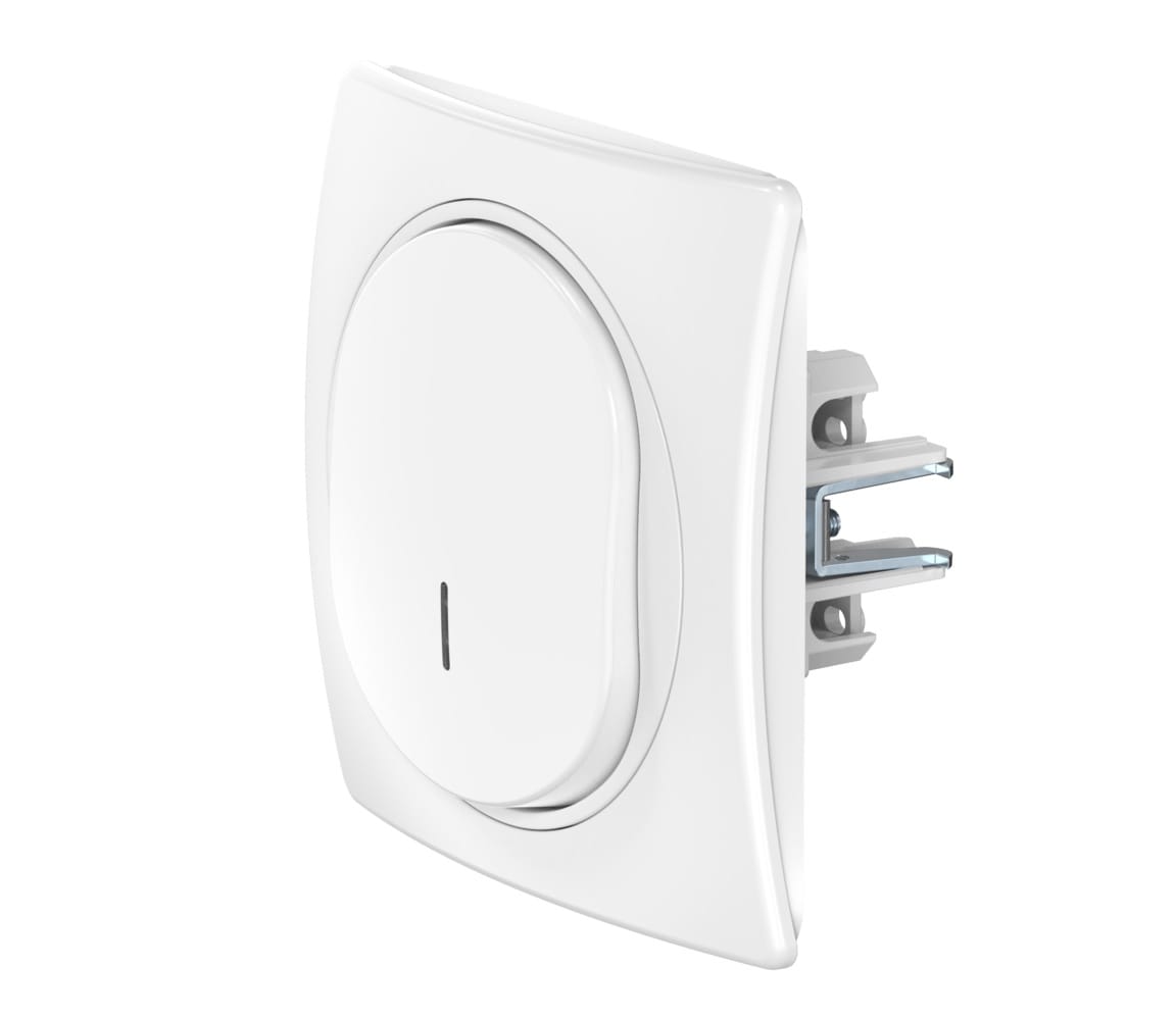 Выключатель скрытой установки одноклавишный CADUCEUS ALING EON с индикацией, 10АХ, 250В~