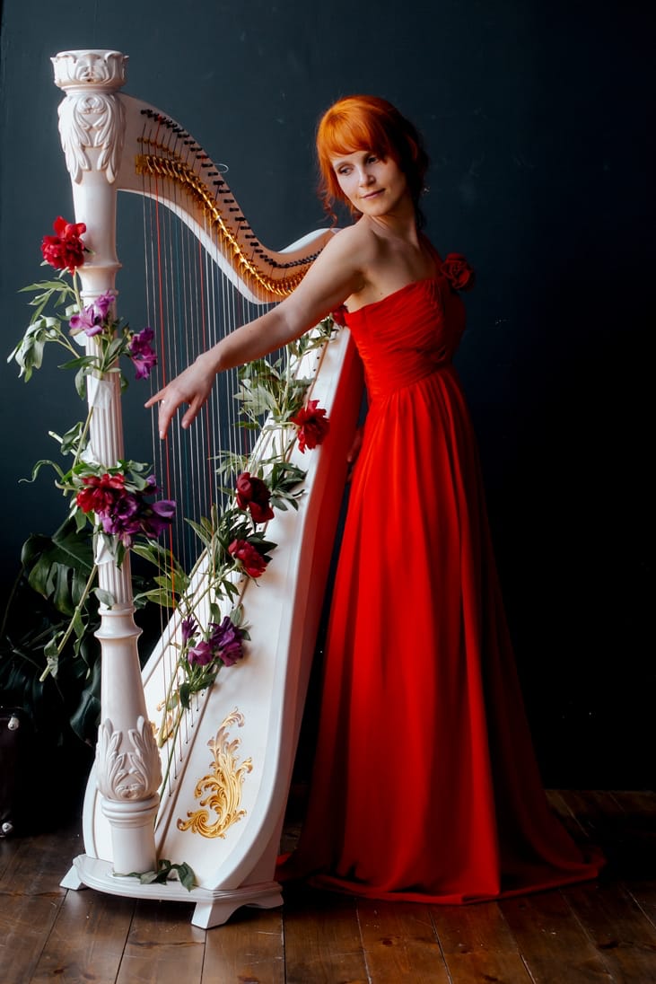 Арфистка,  арфа и скрипка,  арфа и флейта,  арфа и саксофон,  ансамбль арф. — фото 2