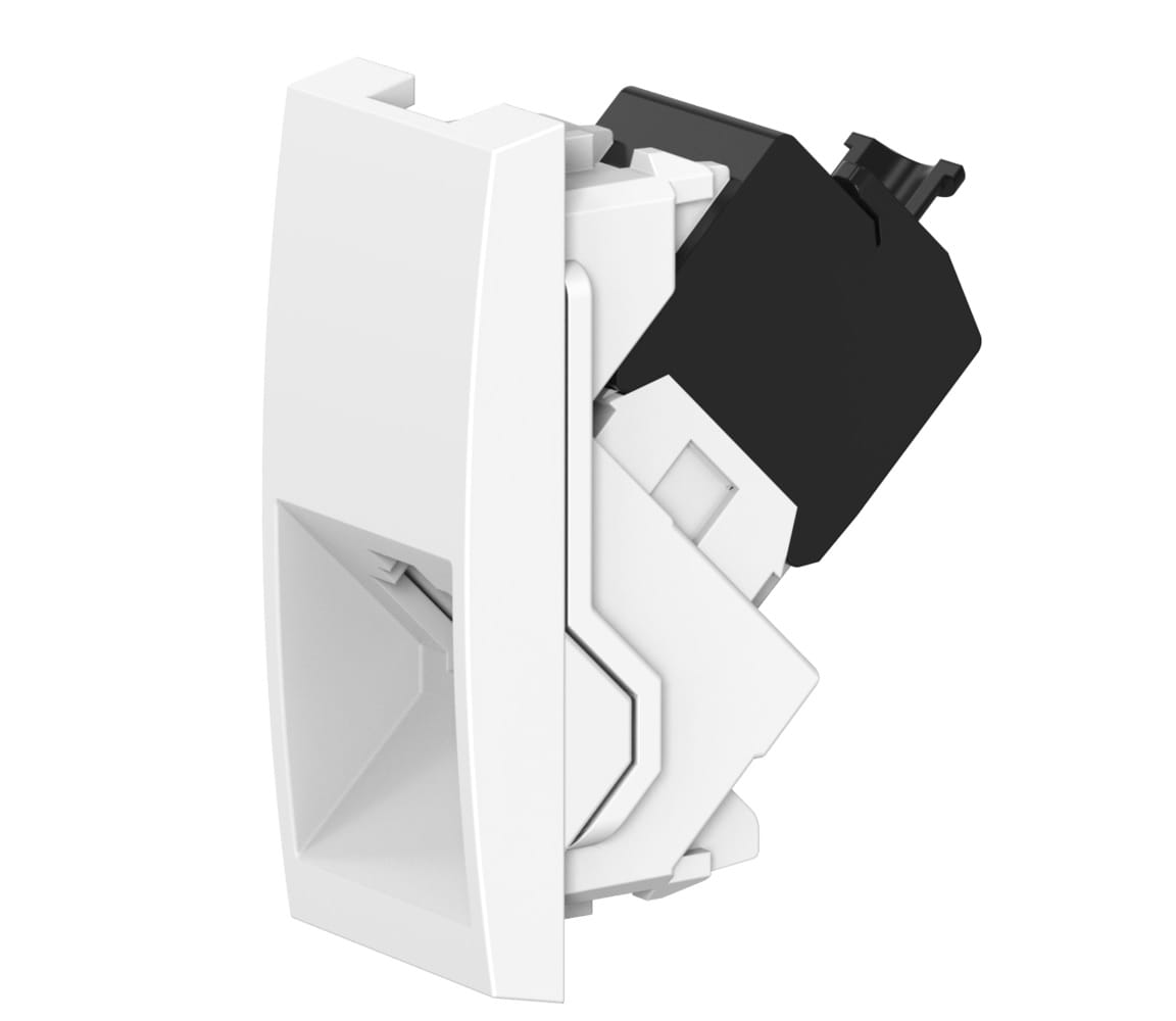 Встраиваемая модульная компьютерная розетка CADUCEUS ALING MODE с модулем Keystone RJ45 8P8C cat.6, UTP, механизм