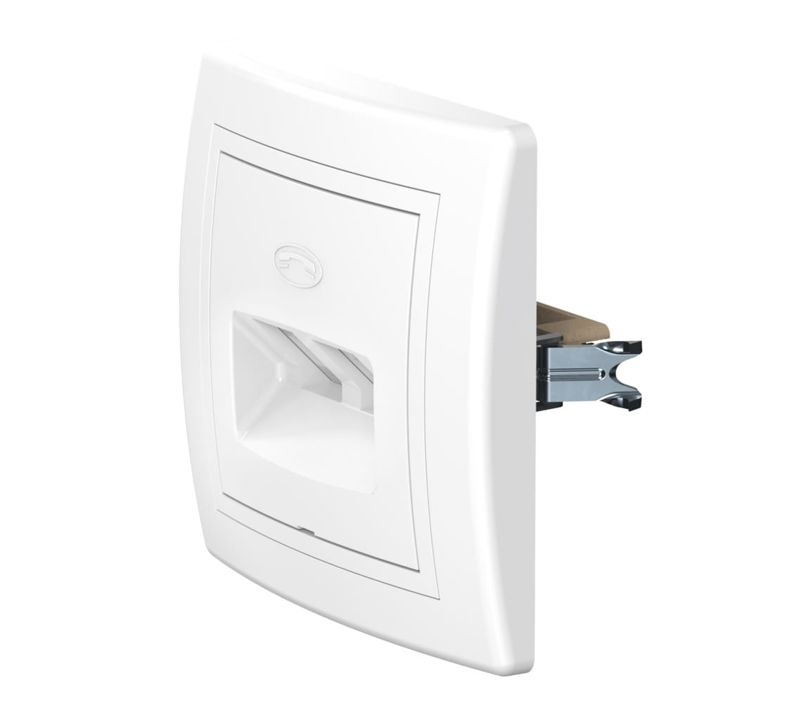 Розетка скрытой установки CADUCEUS ALING PRESTIGE, 2хRJ12 6P2C, двойная, телефонная