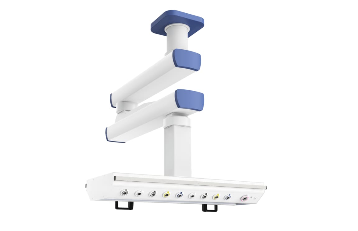 Потолочная двухплечевая медицинская консоль CADUCEUS C2E-A