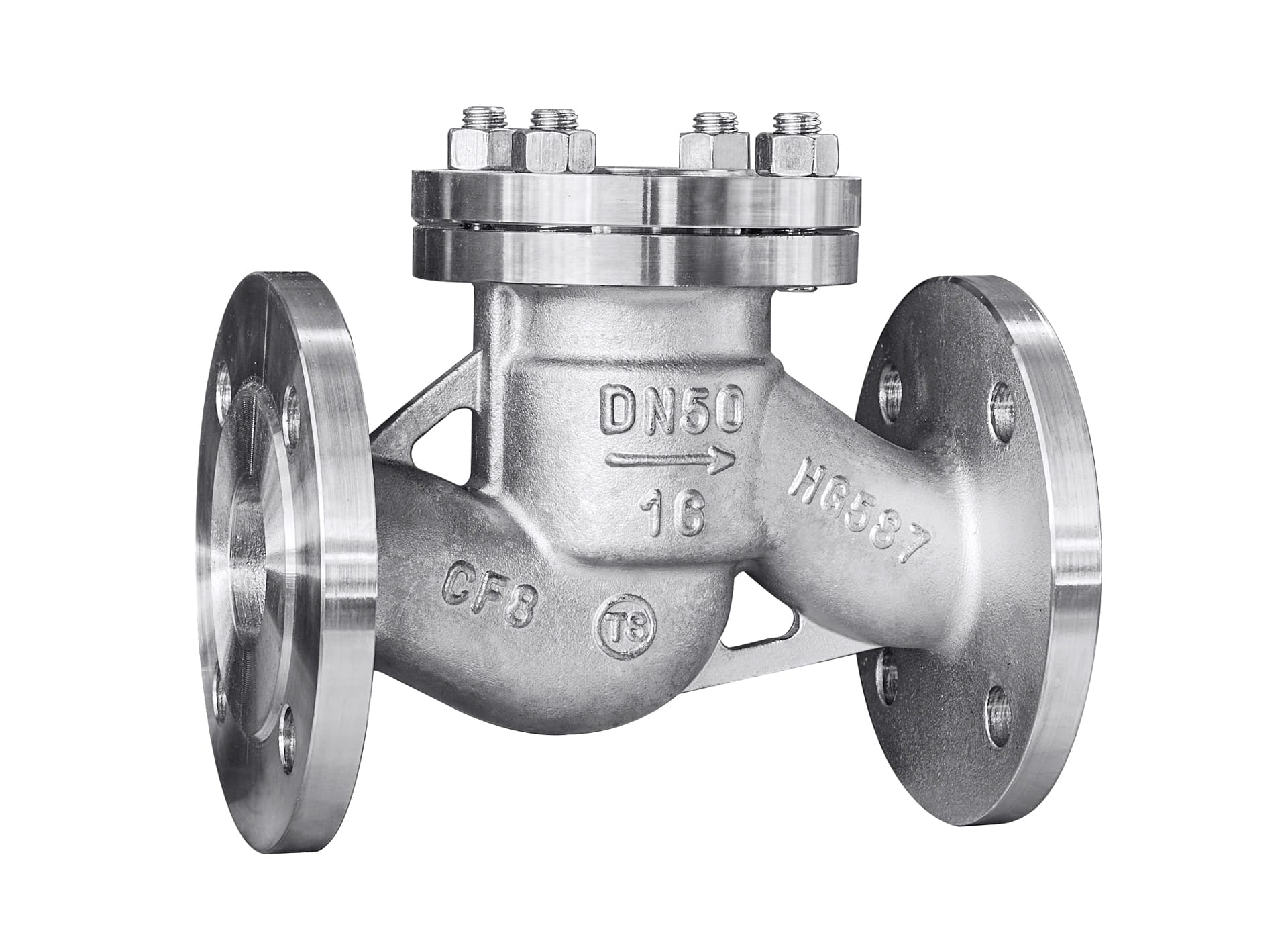 Клапаны обратные подъемные нержавеющие CF8 Ру16 Ду50