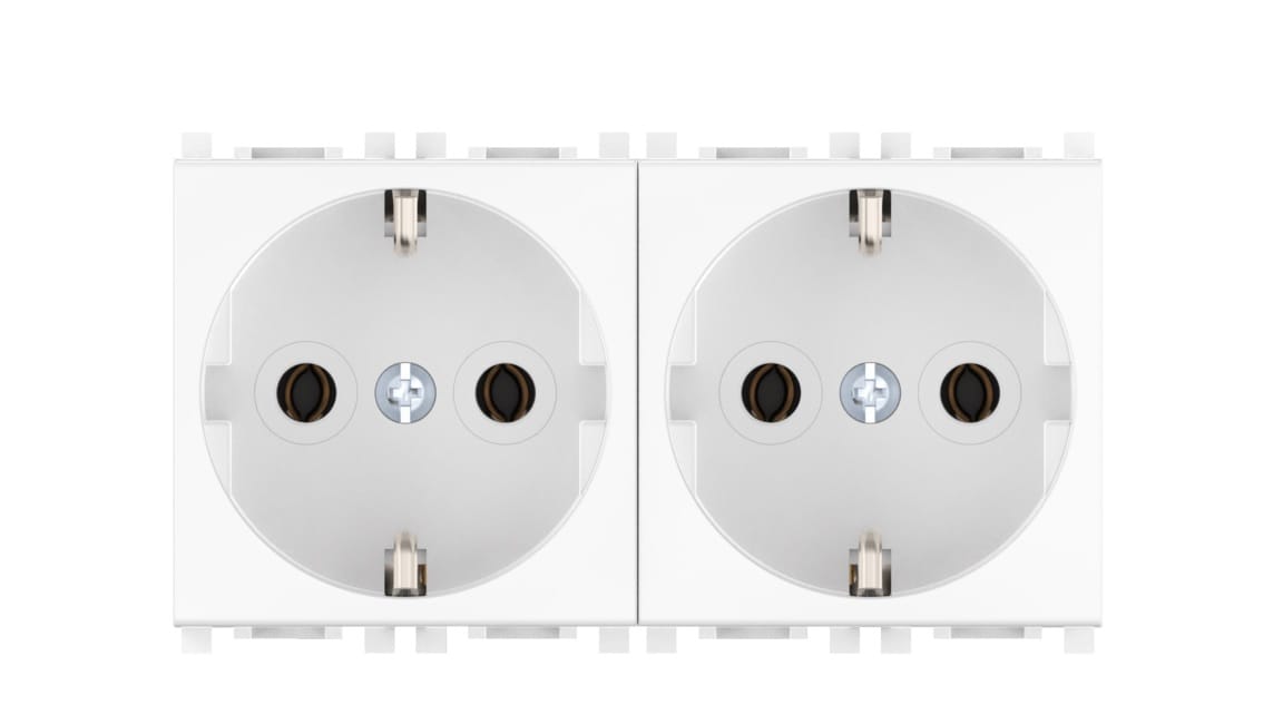 Розетка CADUCEUS ALING EXPERIENCE электрическая, двухместная, модульная, для скрытой проводки, механизм, 16А, 250 В~