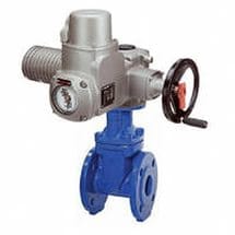 Задвижка с обрезиненным клином ГРАНАР KR12  с электроприводом AUMA SA