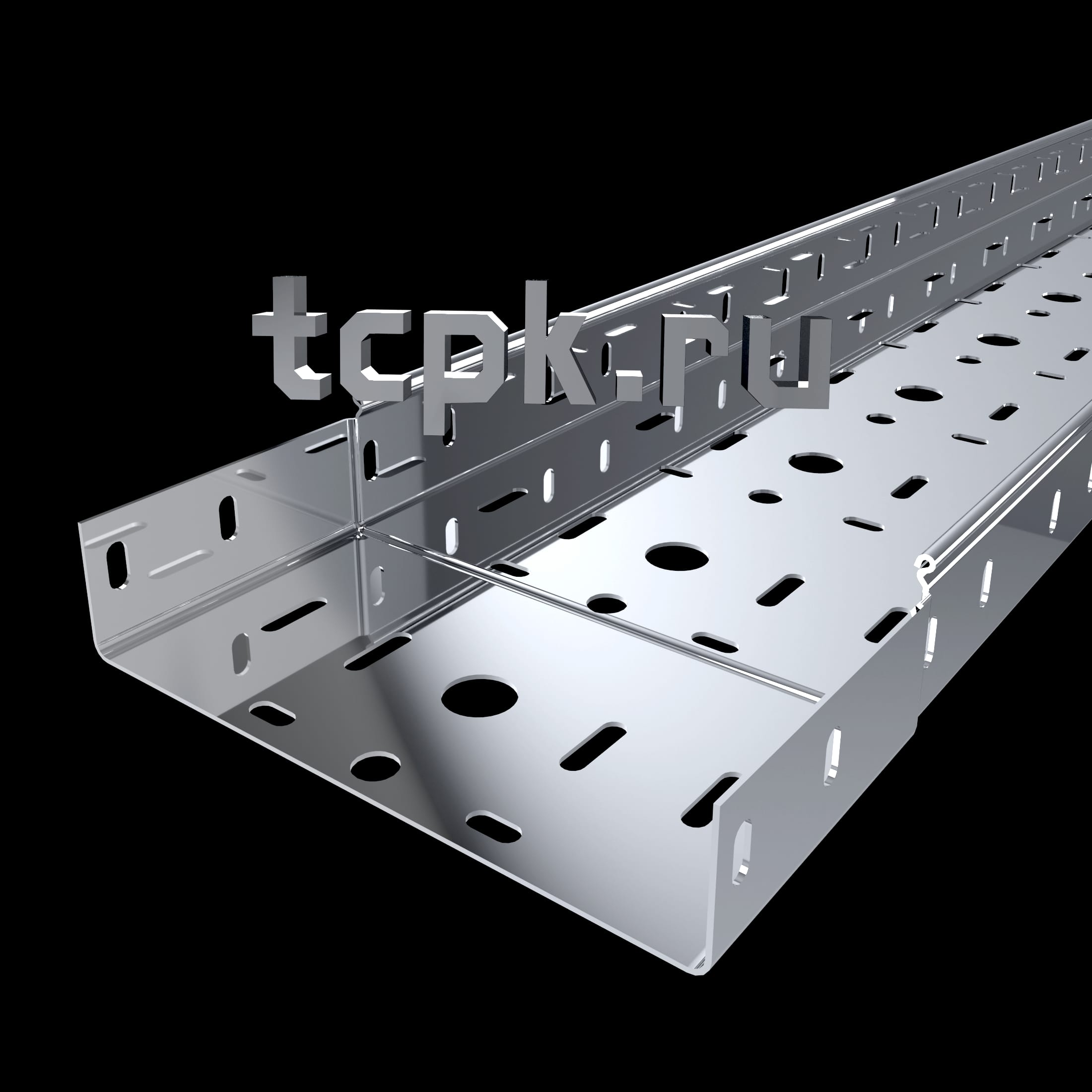 Лоток перфорированный 100х50х3000 УТ2.5 цинк