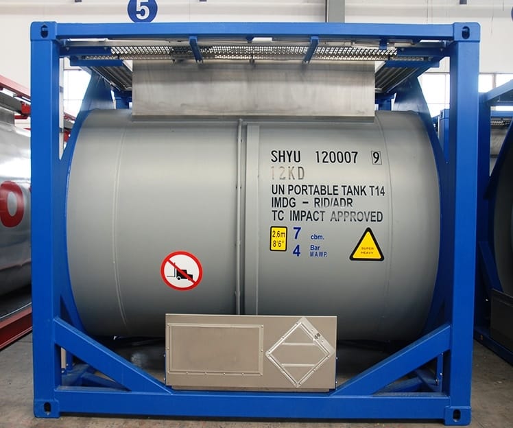 Танк-контейнер тип Т14 объём 7м3, для перевозки серной кислоты