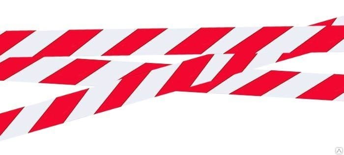 Лента для ограждения бело-красная 48/200 и 75/200