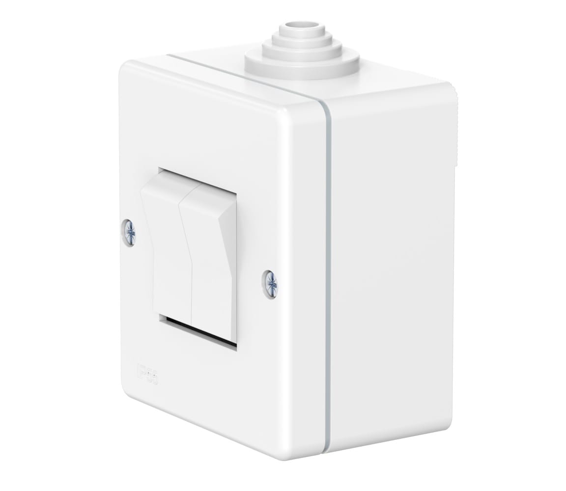 Выключатель двухклавишный CADUCEUS ALING OG для открытой проводки, 10А, 250В~