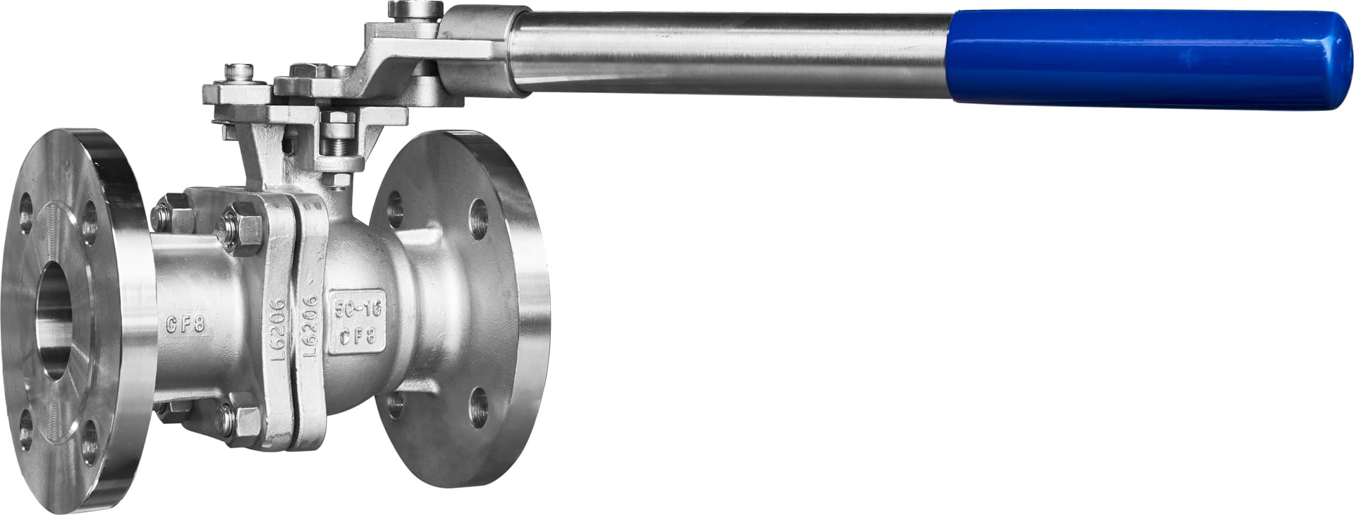 Краны шаровые двухсоставные фланцевые из нержавейки 304 Ру16 Ду50