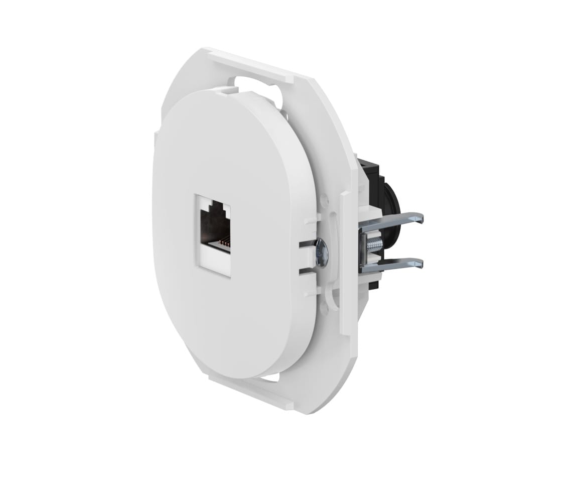 Розетка скрытой установки компьютерная CADUCEUS ALING EON с модулем Keystone RJ45 8P8C, cat.6A, UTP, механизм