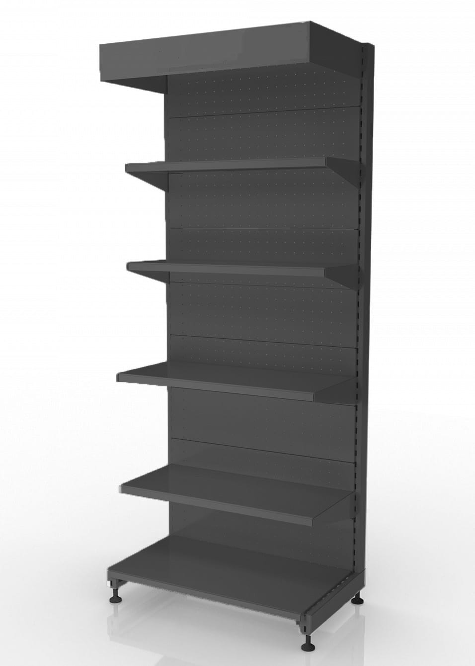 Торговые металлические стеллажи в сером цвете ГРАФИТ — фото 10