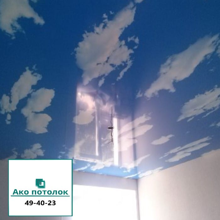 Натяжной потолок облака купить в Омске
