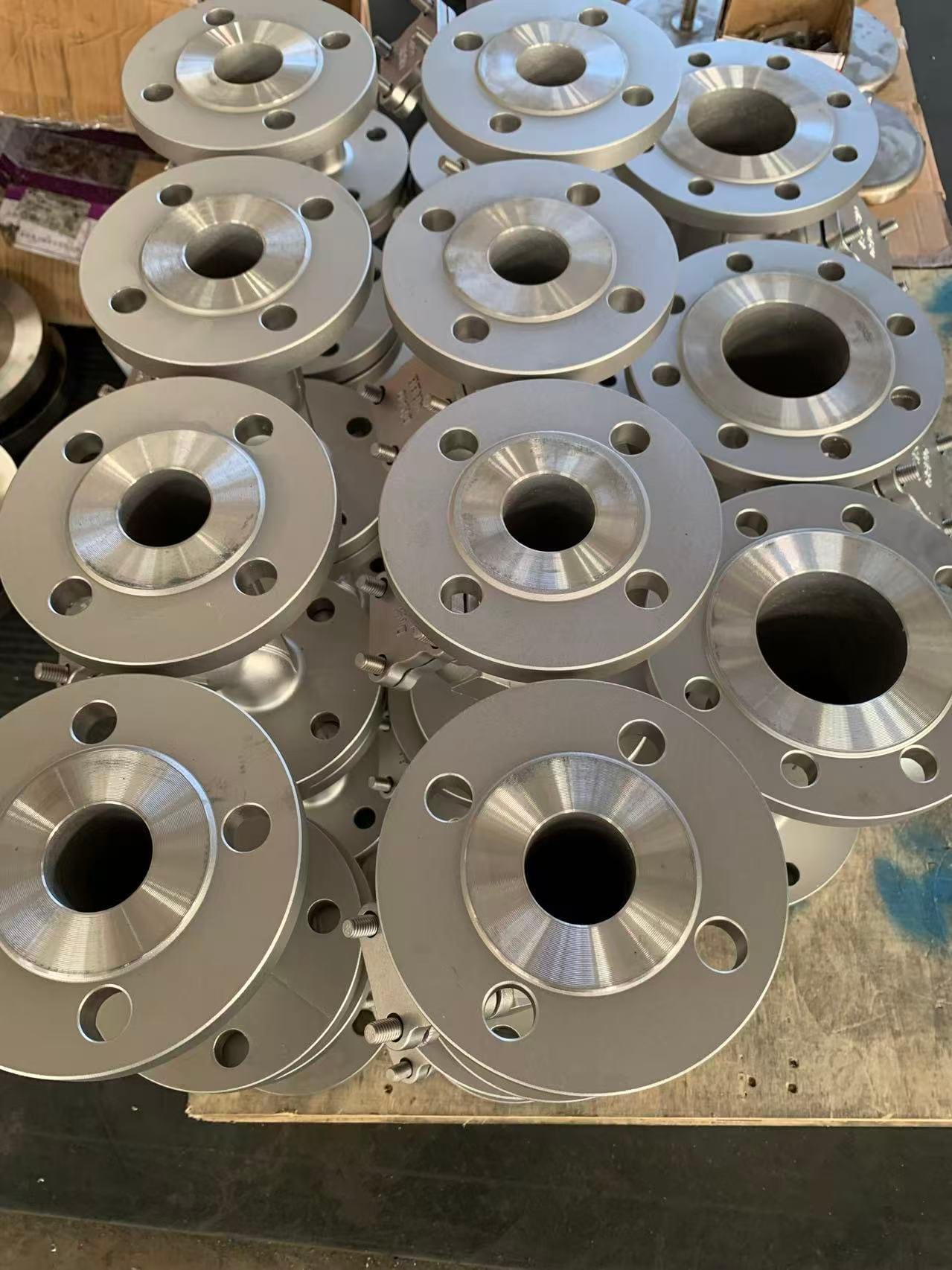 Кран шаровой двухсоставной фланцевый из нержавейки 321, 316Ti с рукояткой, Китай