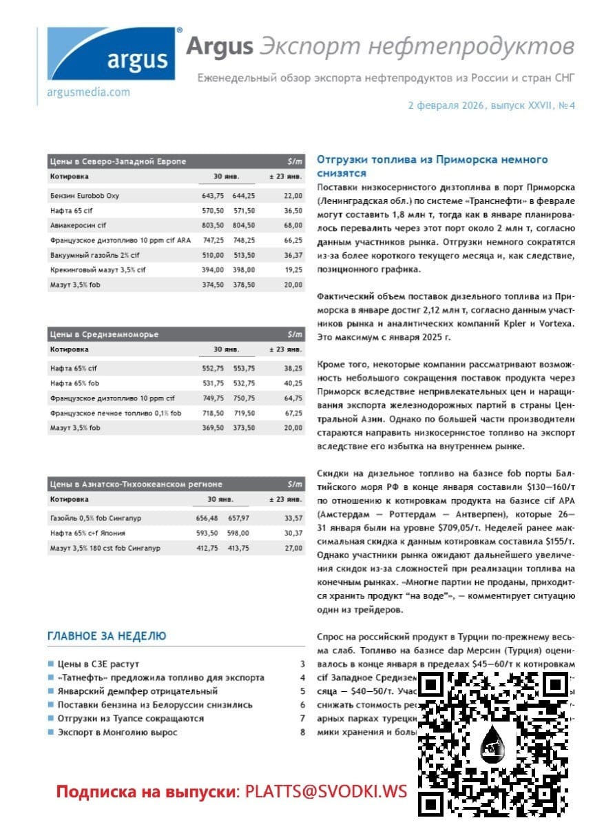 Argus Рынок нефти России, Каспия, Газа, Нефти и Нефтепродуктов — фото 2