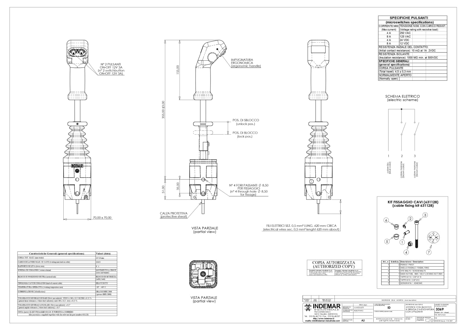 Джойстики управления тросовые INDEMAR (Италия) для спецтехники — фото 29