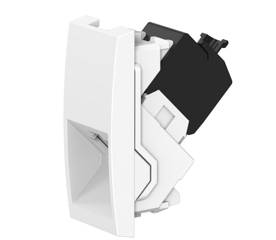 Розетка компьютерная CADUCEUS ALING MODE с модулем Keystone RJ45 8P8C cat.6A, UTP, модульная, для скрытой проводки, механизм