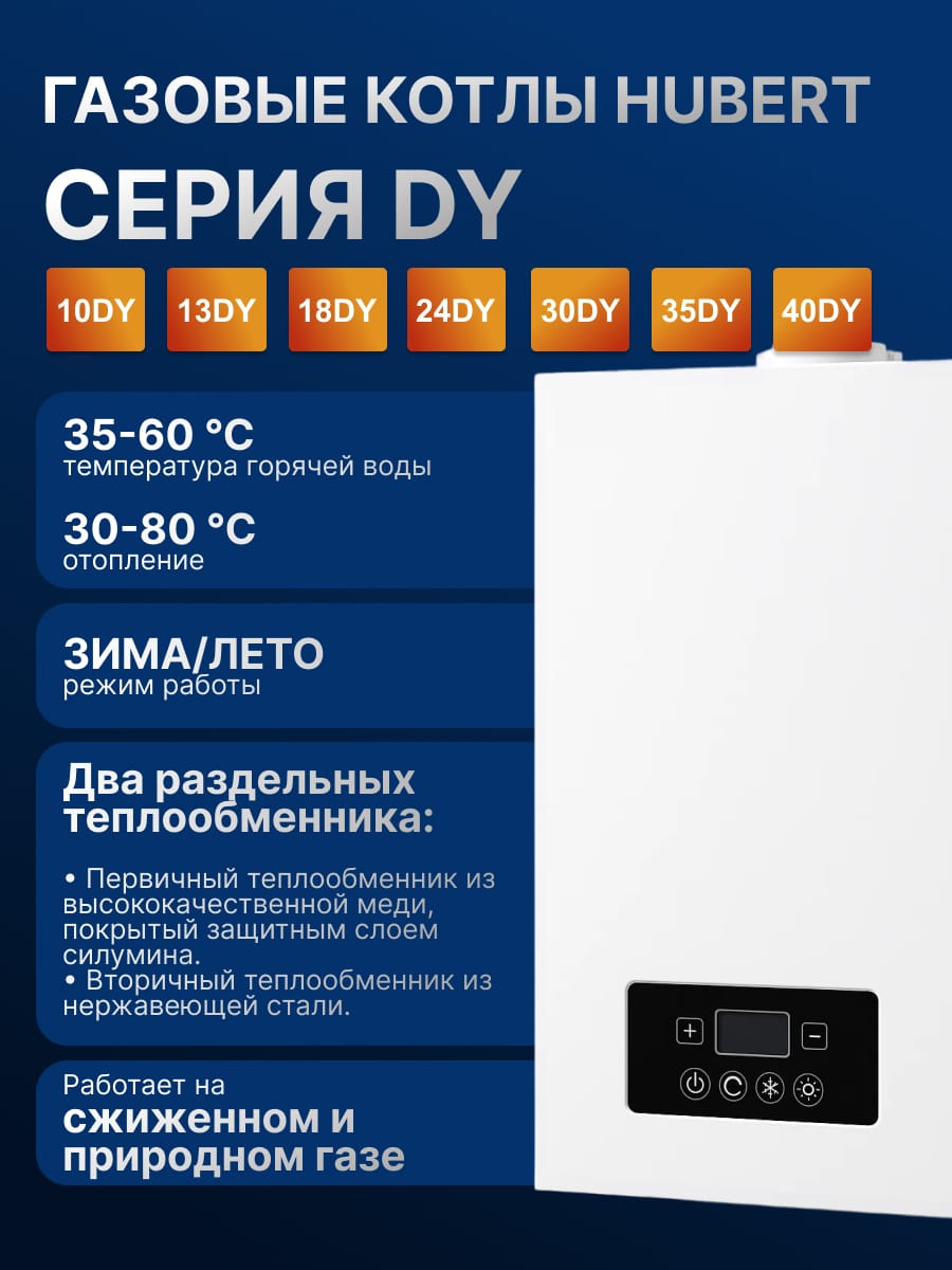 Газовый котел HUBERT Smart AGB 40DY настенный двухконтурный — фото 3