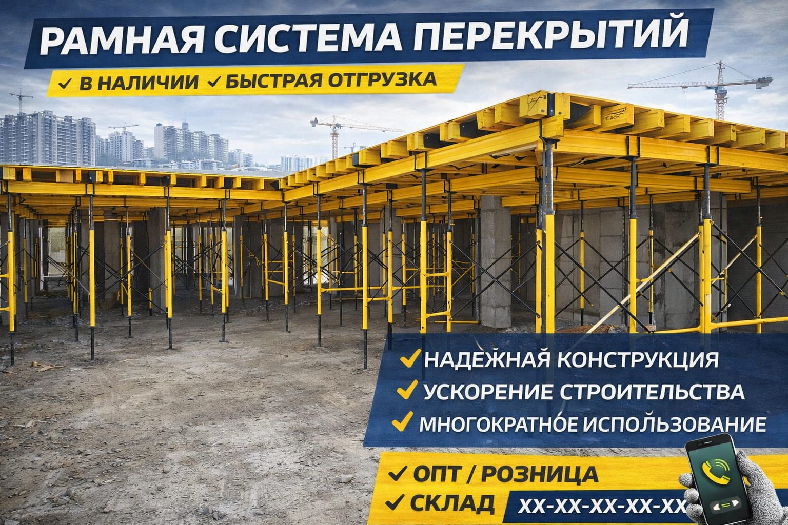 Рамная опалубка перекрытия